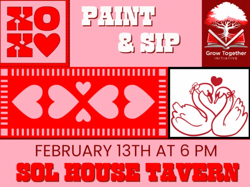 valentines day paint and sip